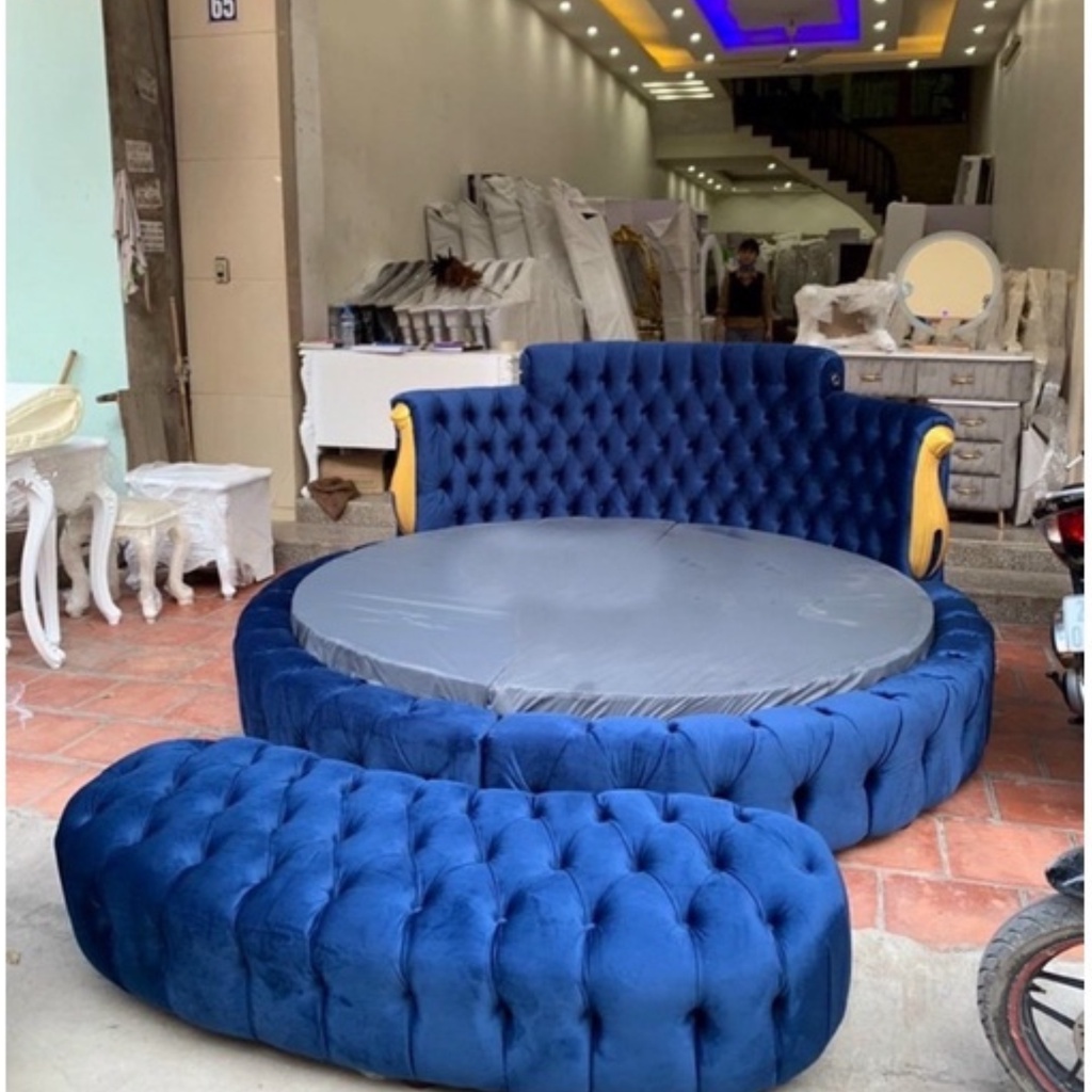 Giường ngủ tròn bọc nệm MINHUY, Giường tròn thiết kế hoàng gia phong cách Châu Âu sang trọng và hiện đại khung gỗ bh 1 n | BigBuy360 - bigbuy360.vn