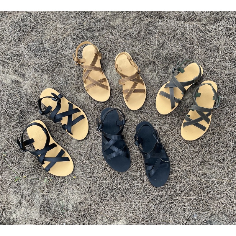 Dép Sandal Unisex Cao Cấp Da Bò Thật Sandal Quai Ngang Nam Nữ Trẻ Trung Đế Caosu Chống Nước Atshoes XDxsg202