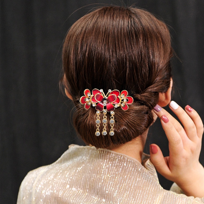Kẹp Tóc Đính Đá Cỡ Vừa Thời Trang Cho Nữ