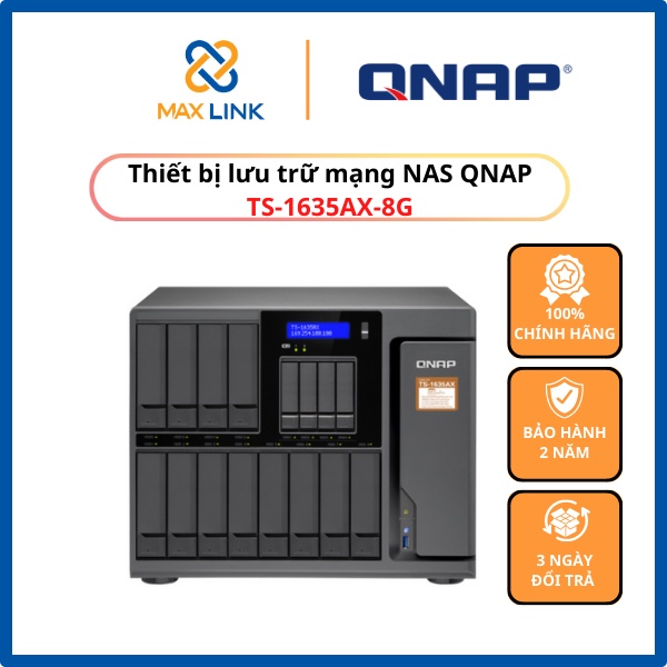 Thiết bị lưu trữ mạng NAS Qnap TS-1635AX-8G HÀNG CHÍNH HÃNG