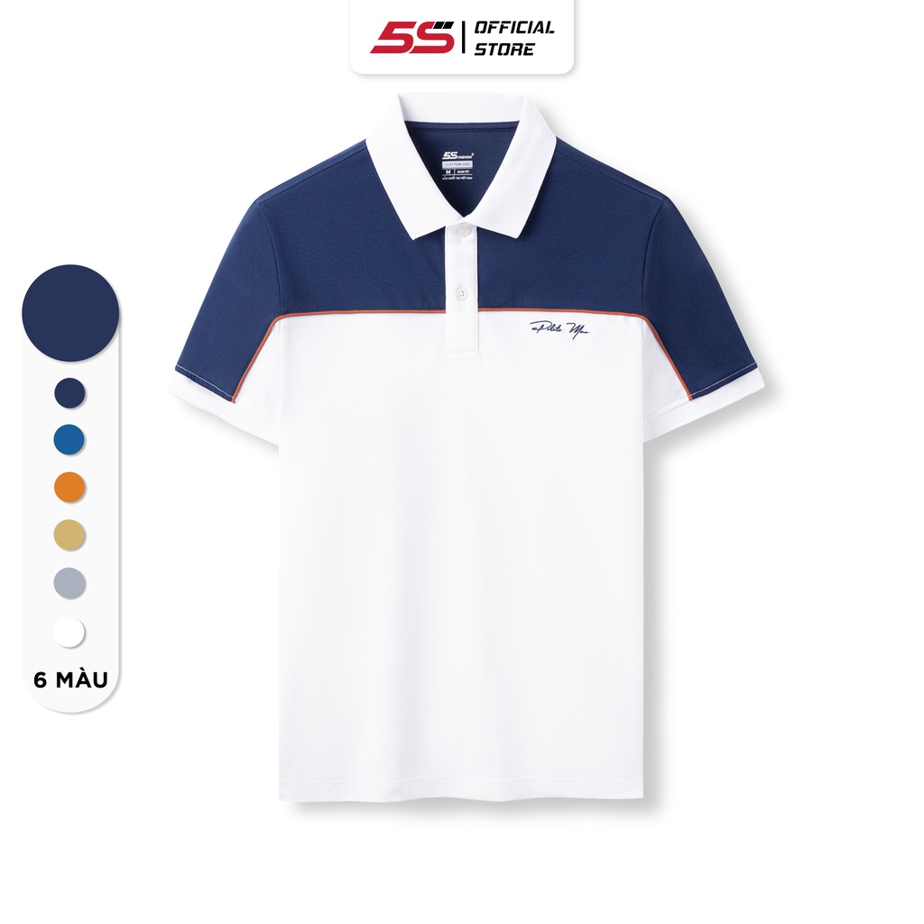 Áo Polo 5S POLITE MAN, Chất Liệu Cotton Cao Cấp, Thiết Kế Phối Màu, Thêu Chữ Cao Cấp Lịch Lãm (APC23013)