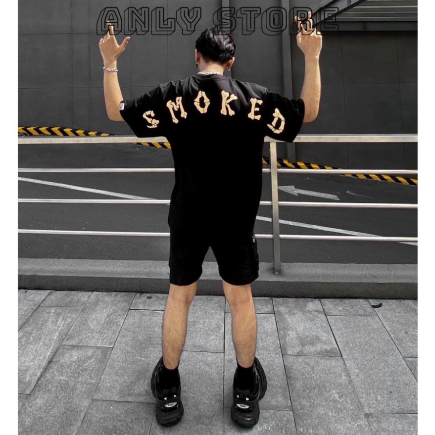 Áo thun SMOKED form rộng tay lỡ chất liệu cotton, Áo Phông Unisex Nam Nữ Chất Cotton co giãn 4 chiều