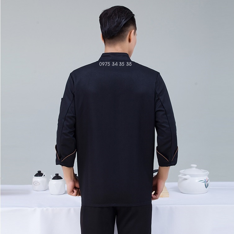 Áo đồng phục bếp cho nhà hàng, khách sạn,  mỏng ngắn tay mùa hè