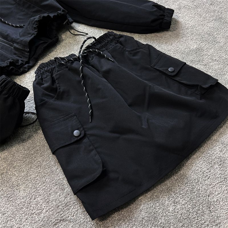 Bộ Áo cardigan Dáng Rộng Phối Khóa Kéo + Chân Váy Ngắn Lưng Cao Thời Trang Thể Thao Cho Nữ 2023