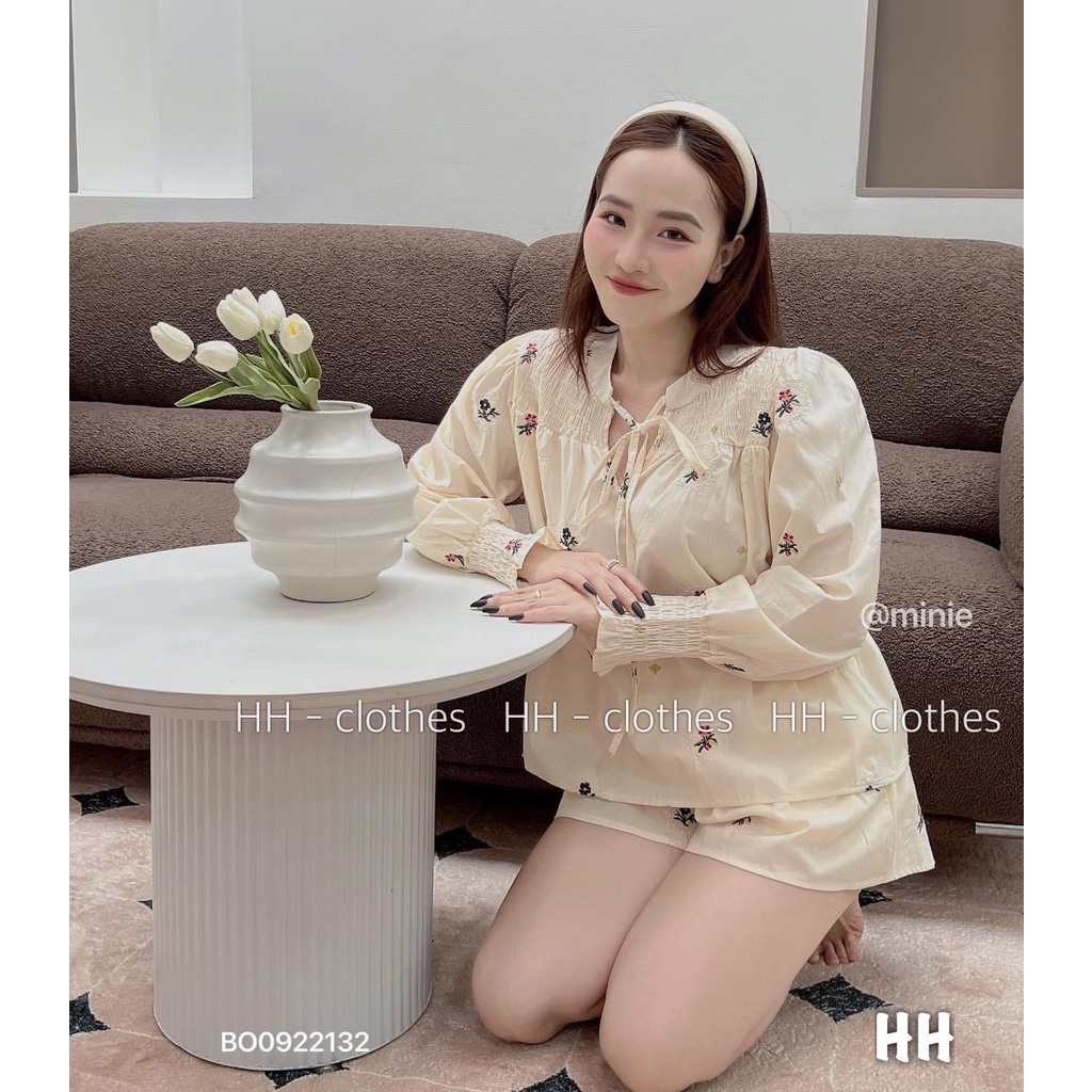 Sét thô hoa cổ tàu tay phồng,bộ quần đùi cộc tay siêu xinh-Minxy shop