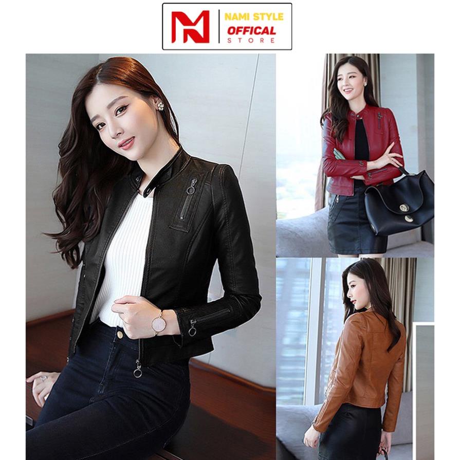 Áo Da Nữ Thái Cao Cấp❤FREESHIP❤Áo khoác da xịn dày đẹp AKDN06(Bảo Hành 2 năm) sale