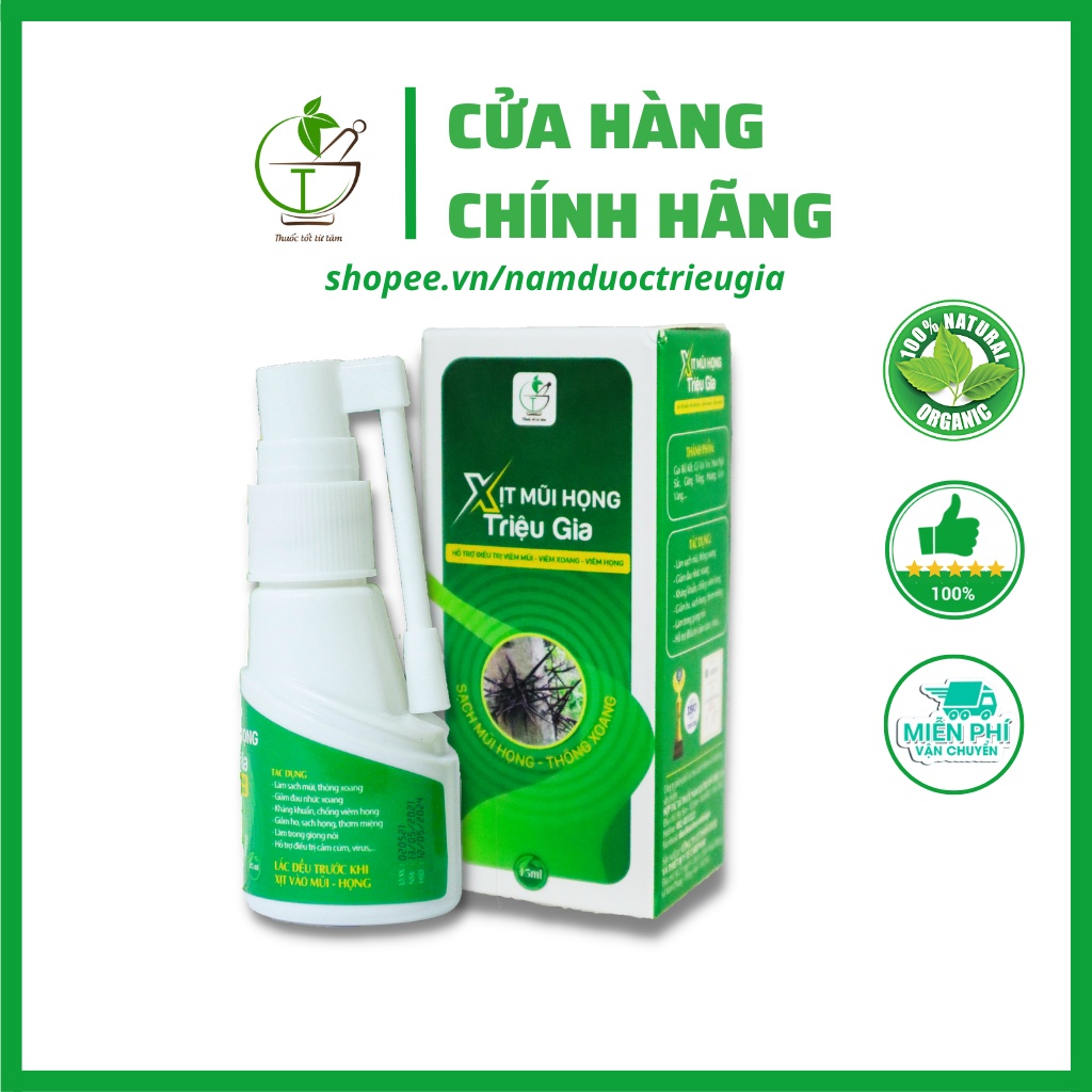 ✅Dung dịch Xịt mũi họng Triệu Gia - Hỗ trợ vấn đề về viêm mũi dị ứng, viêm họng - Chai 15ml