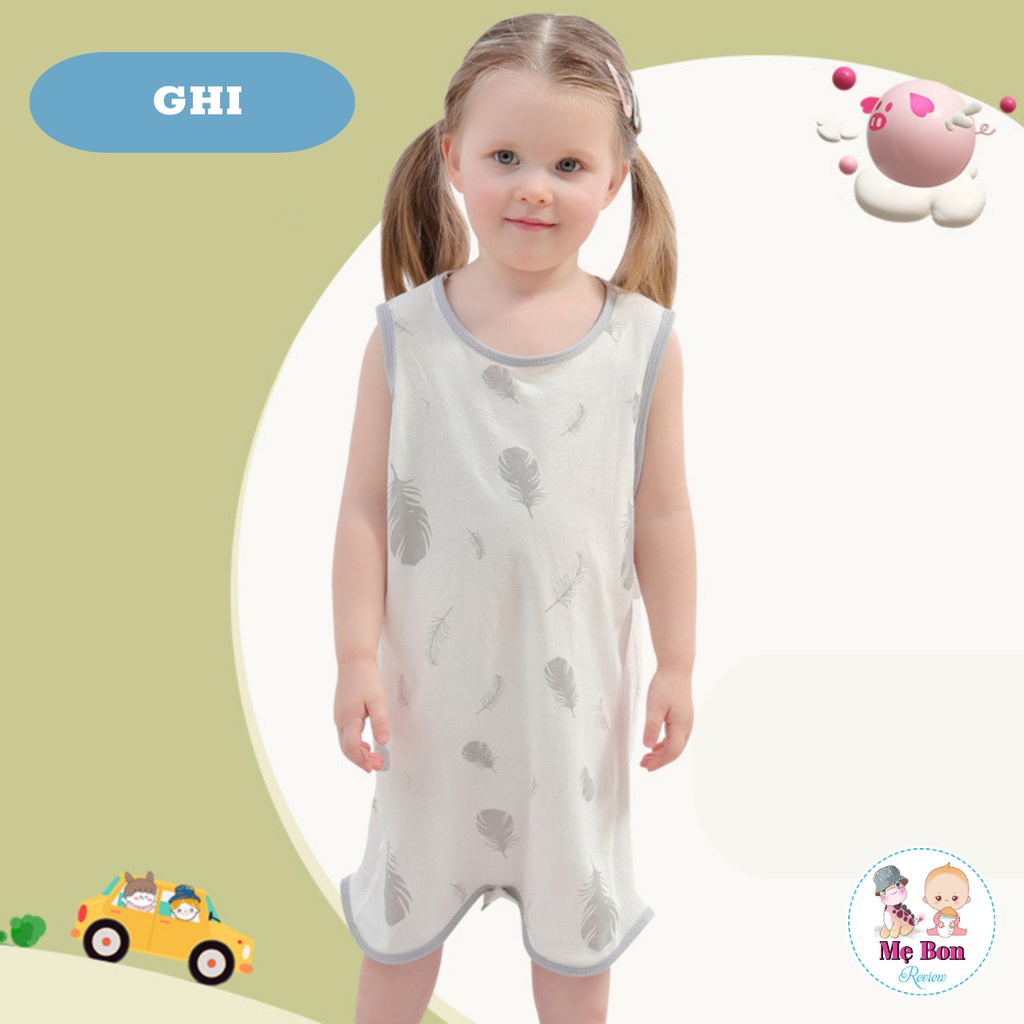 Túi ngủ hở chân cho bé có lưới mùa hè chất cotton thoáng mát