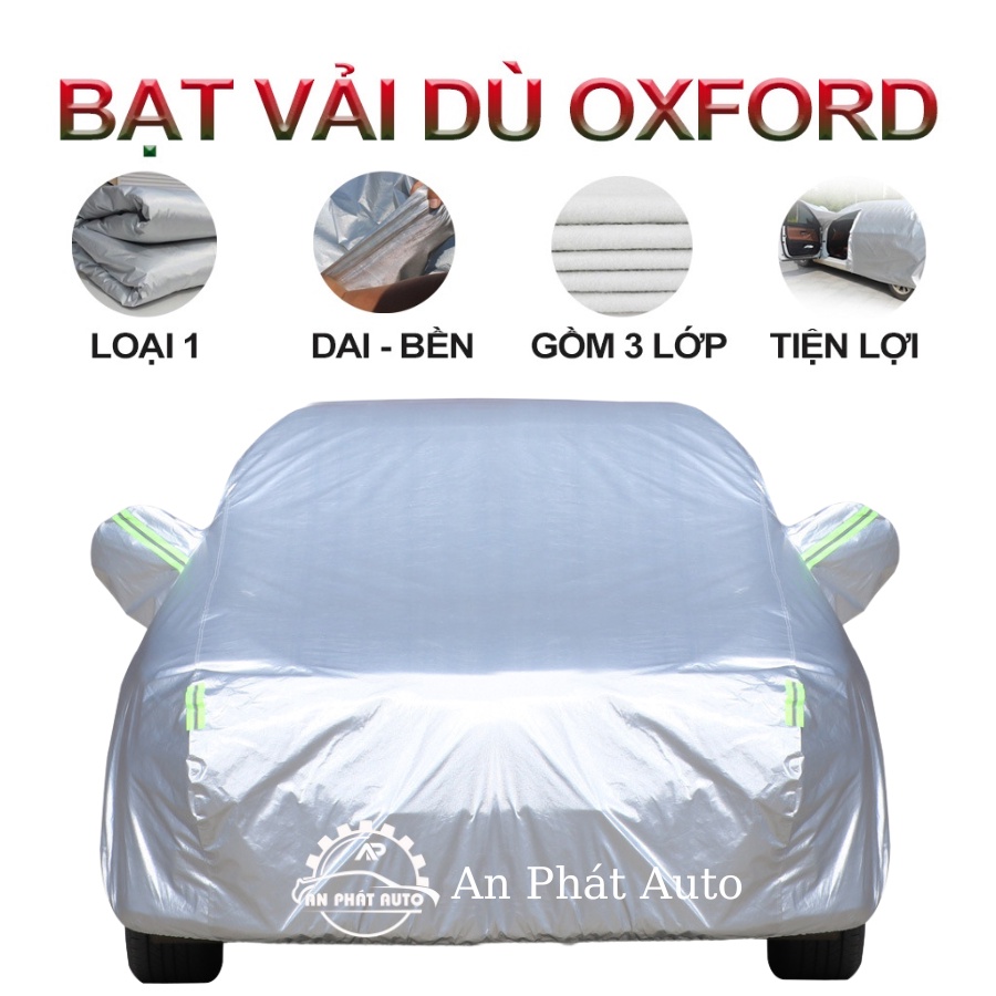 Bạt Phủ Toàn Xe Chất Liệu Vải Dù Oxford 3 Lớp Cao Cấp, Chống Mưa, Chống Nắng, Chống Nóng Bảo Vệ Xe