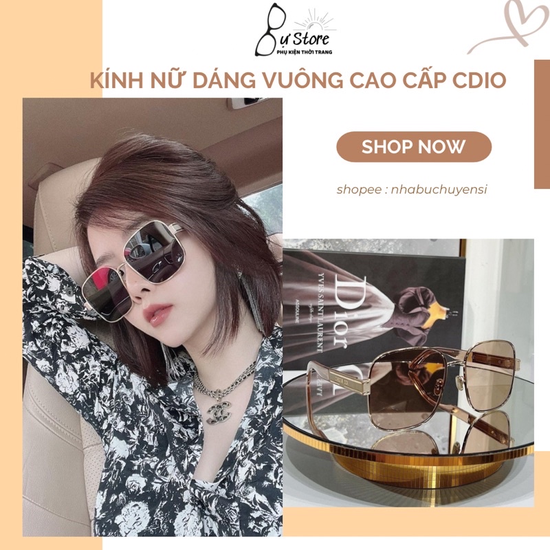 Kính râm nữ dáng vuông CDio cao cấp thơig trang - MS 1070