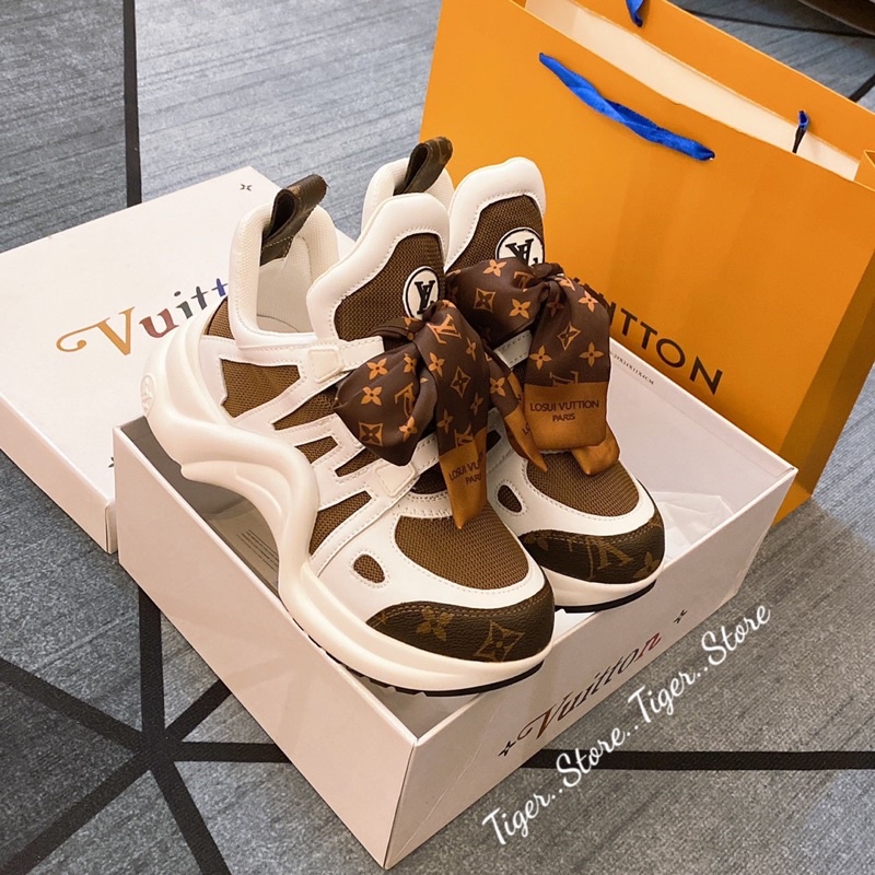 GIÀY LV WHITE BROWN LAI AU SC