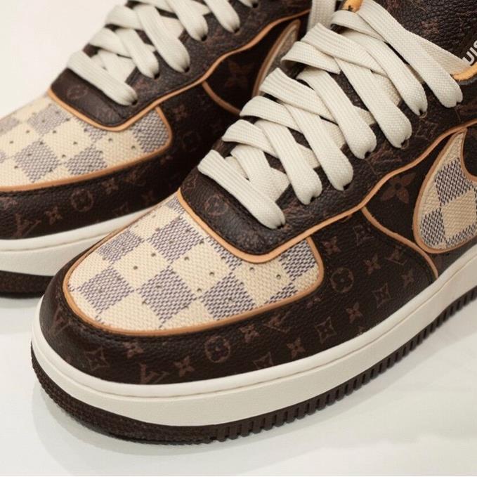 Giày AF1 LV Nâu, Giày thể thao Air Force 1 mix LV phối màu nâu hot bản đẹp Full Box