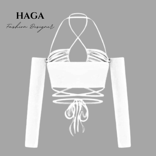 Áo ống tay dài rúm ngực HAGA AORN76
