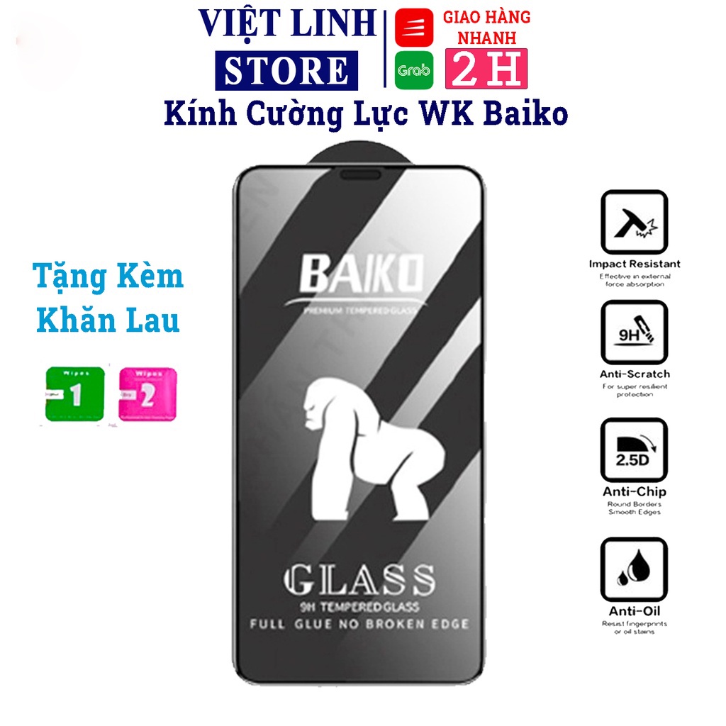 Cường lực baiko kingkong iPhone Full màn 7plus/8plus/x/xs/xs max/11/12/13/14/14pro/promax