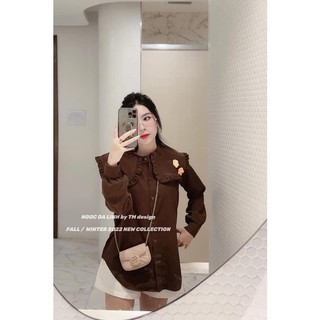 Áo sơ mi cổ bèo thêu hoa nhiều màu sắc b115
