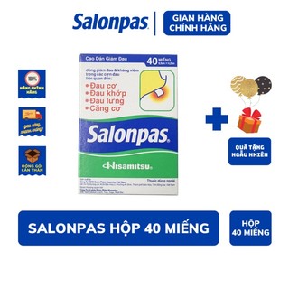 Cao dán salonpas hisamitsu giảm đau do chấn thương, bong gân, đau cơ xương khớp - hộp 40 miếng