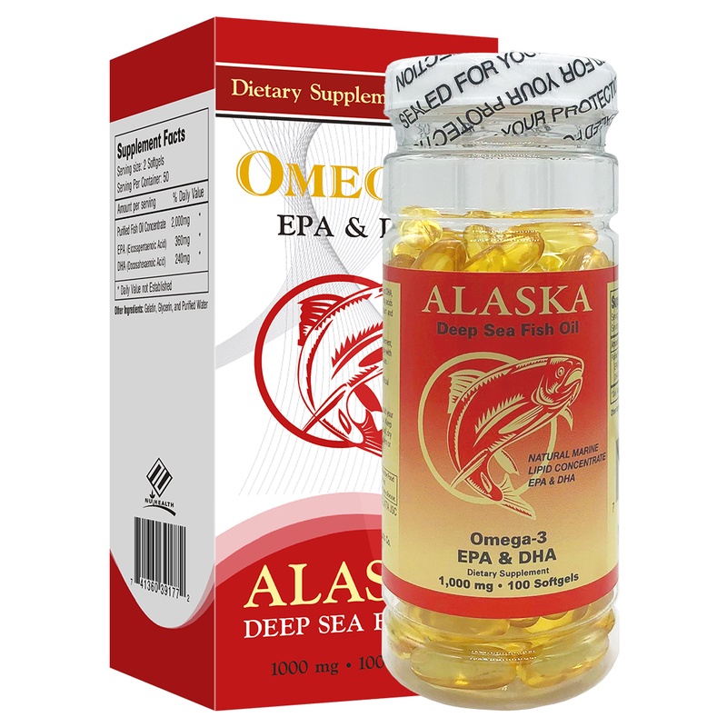 Alaska Deep Sea Fish Oil Omega-3 Bổ sung dưỡng chất cho não, tăng thị lực mắt, hỗ trợ nâng cao trí nhớ