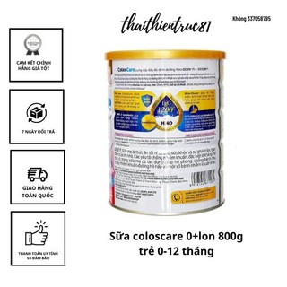 Sữa coloscare 0+/1+/2+lon 800g date mới