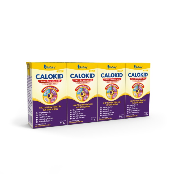 Sữa bột pha sẵn Calokid Gold 110ml giúp bé tăng cân khoa học, tiêu hóa tốt ( thùng 48 hộp) - VitaDairy