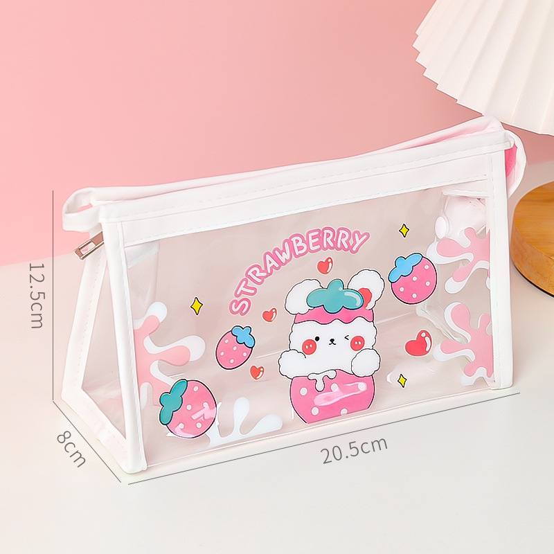 Túi đụng bút trong in hình hoạt hình dễ thương, túi đựng mỹ phẩm BBT1