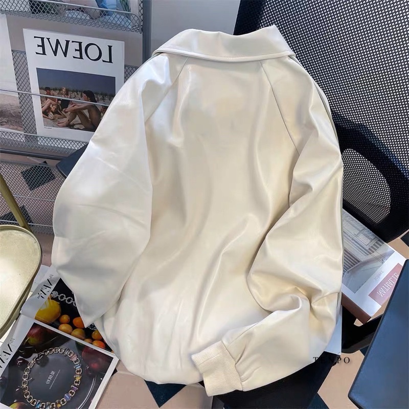 Áo khoác da nam TENPO viền xanh