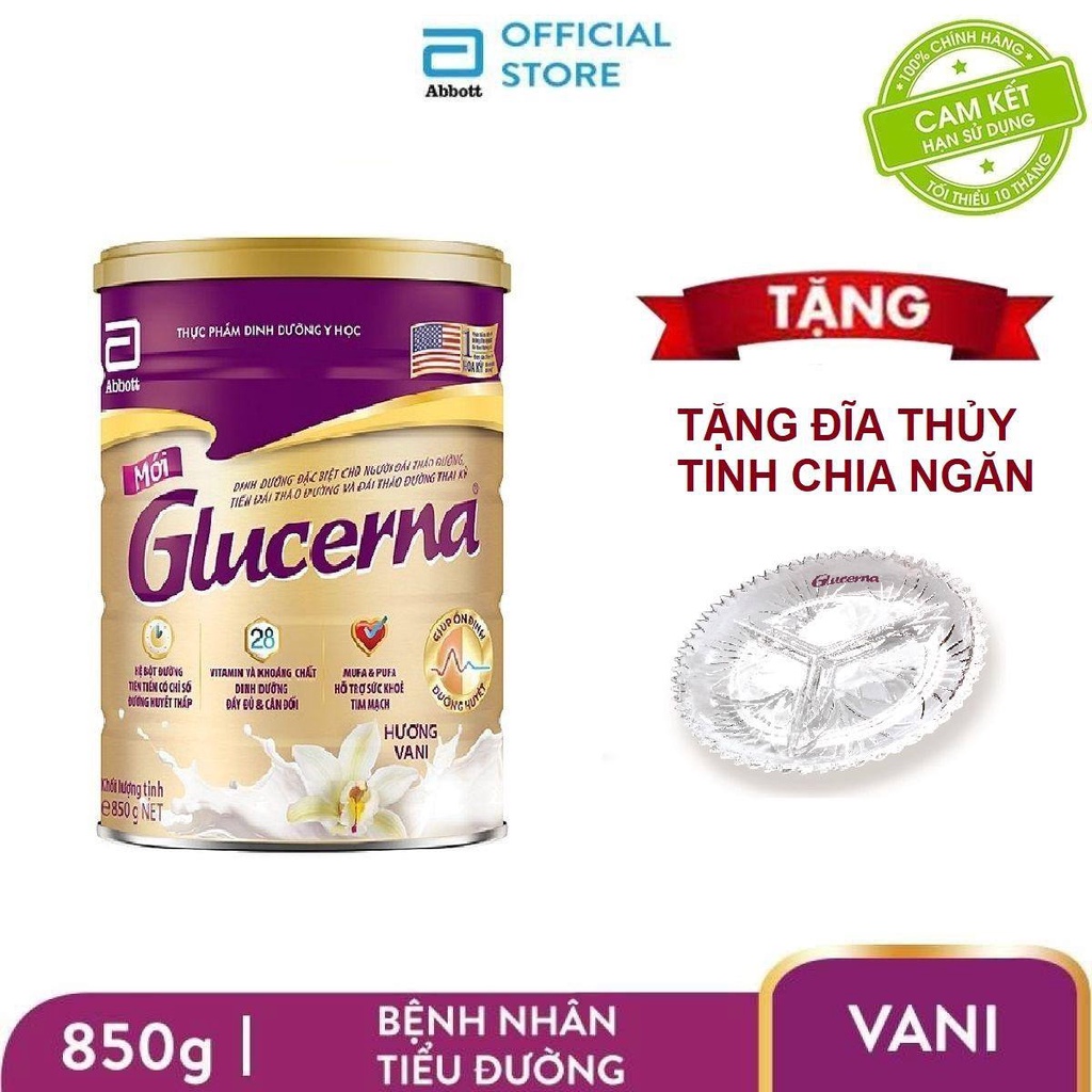 Sữa bột Glucerna Vani 850g cho người tiểu đường Úc màu hồng date 2025