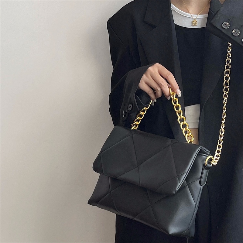 IELGY Túi Đeo Vai Dây Xích Thêu Họa Tiết Hình Thoi Chất Lượng Cao Dễ Phối Đồ Phong Cách retro Cho Nữ