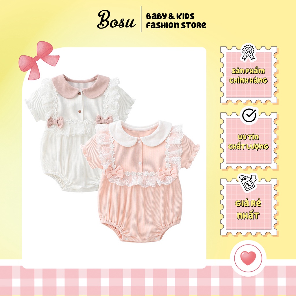 Body Cotton tăm phối ren cho bé gái siêu yêu, siêu dễ thương
