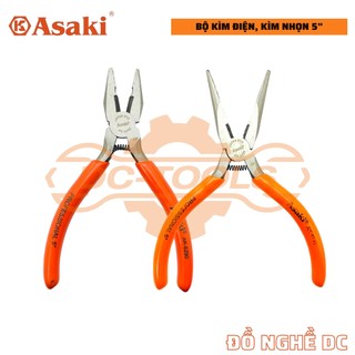 Bộ kìm điện - kìm nhọn mini 5 inch ak-8290 ak-8292 ak-8293 asaki nhật bản 5"125mm, kìm lò xo thép cr-v độ cứng cao