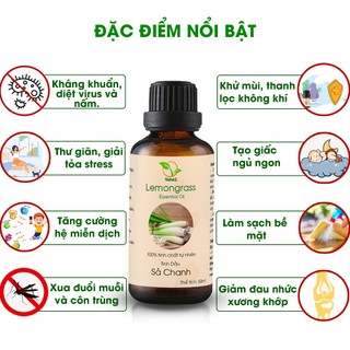 Combo tinh dầu sả chanh+ sả java chai 50ml