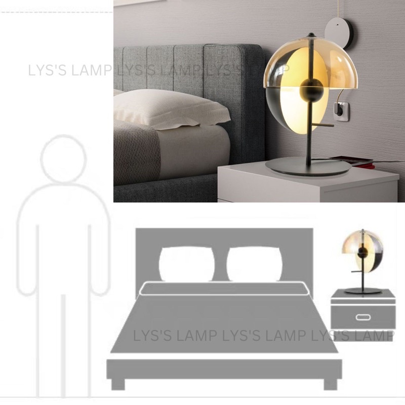 Đèn bàn thiết kế sáng tạo, cá tính bán cầu tròn. phù hợp phòng khách phòng ngủ