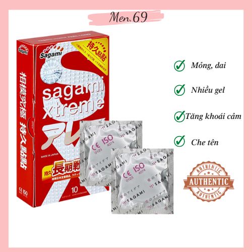 Bao Cao Su BCS Nhật Bản Sagami Gân Gai siêu mỏng nhiều gel tăng khoái cảm Kéo Dài Thời Gian chống xuất tinh sớm Men69