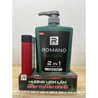Tắm gội 2 in 1 Romano classic 650g tặng dầu gội Romano attitude 180g