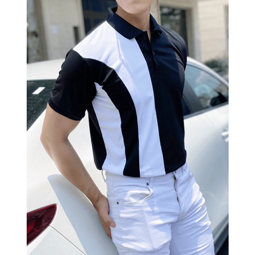 Áo Thun Nam Vải Cotton Mịn Mát Tay Ngắn Cổ Bẻ  2 MàuThanh Lịch NEW UNISEX