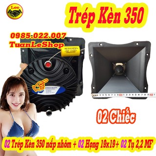 HAI LOA TREBLE KÈN RCF 350 NẮP NHÔM REN XOAY + 2 Phễu 19x19 + 2 tụ 2.2 – GIÁ 02 BỘ