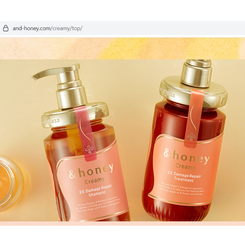 Dầu gội Vcrea Organic‎ &Honey Creamy  EX Damage/ màu đỏ Creamy Honey 450ml/dành cho tóc hư tổn