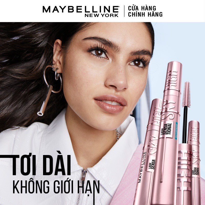 [MAYBELLINE NEW YORK] Mascara Dày Và Tơi Mi,Không Lem & Giúp Mi Cong Dài Tự Nhiên Hoàn Hảo Lash Sensational Sky High 6ml