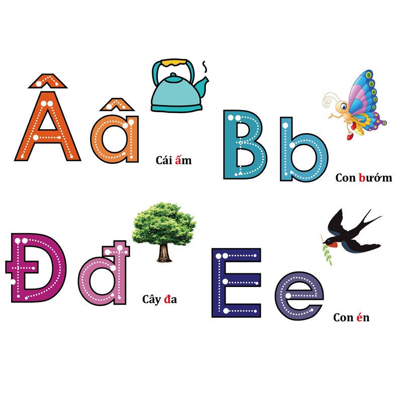 Decal dán tường cho bé phòng ngủ 3d bếp phòng khách Tung Home Decor Chữ Cái TV