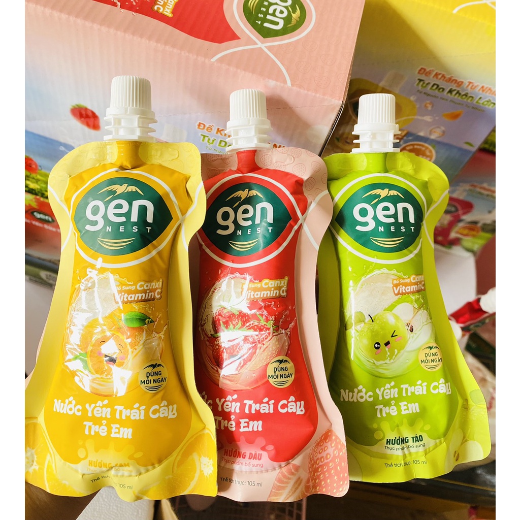 Nước Yến Sữa trẻ em Gen Nest lốc 10 túi * 105ml