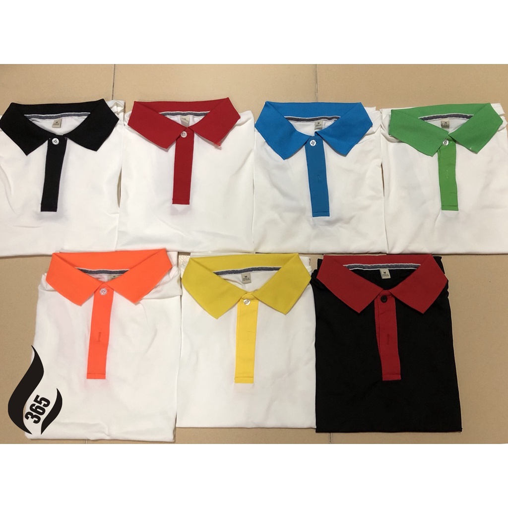 Áo đồng phục nhóm.áo họp lớp,công ty, gia đình,phối trắng cổ cam Chất vải poly thoáng mát - AT043