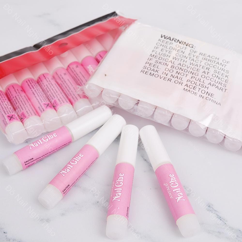 Keo dán móng mini nail box NGHI THẢO set 10 chai