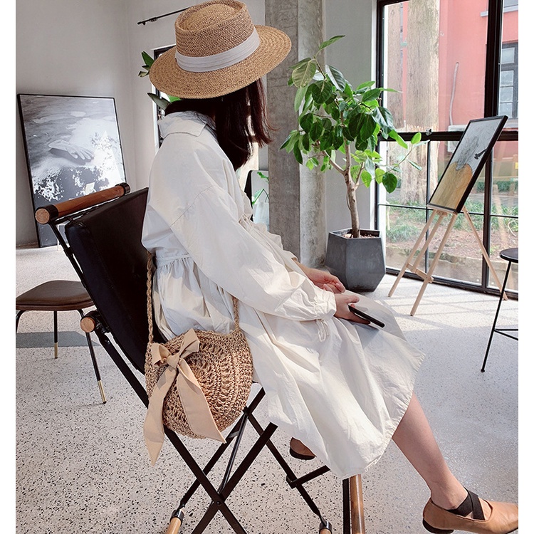 Túi Cói Đi Biển Tròn Đeo Chéo Phối Nơ Hot Hit L998 - LoanTay