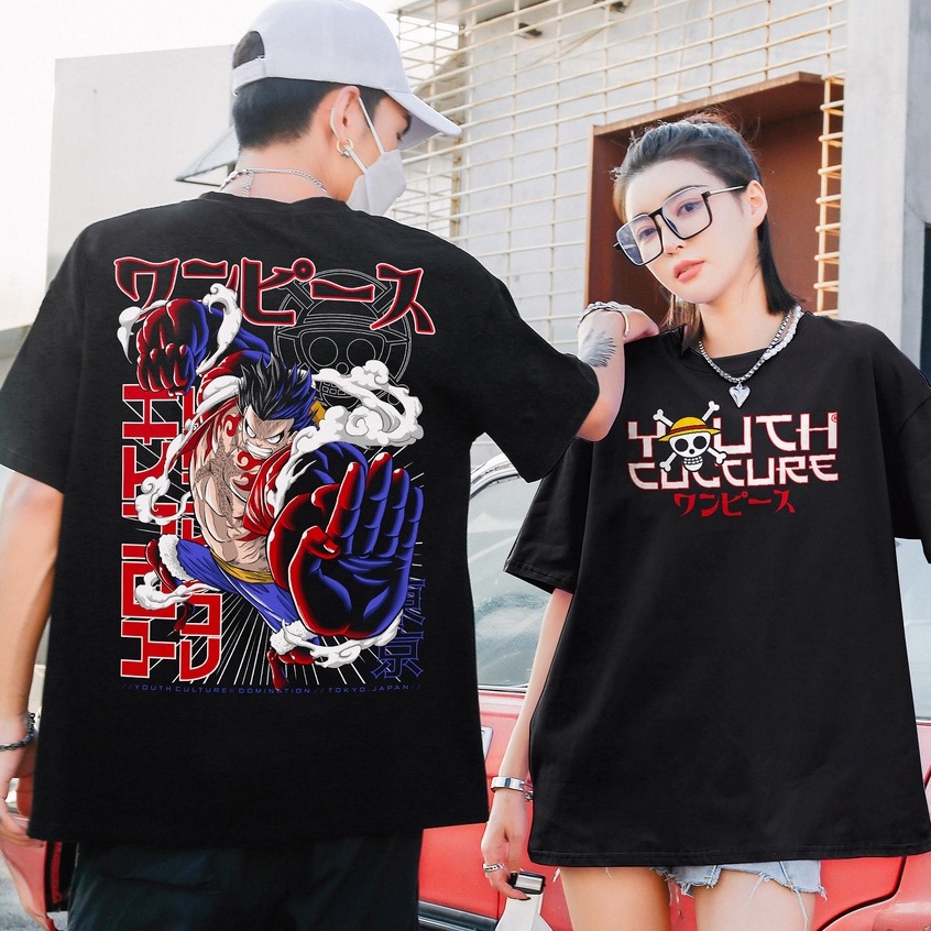 ÁO THUN One Piece Anime Shirt LUFFY STREETWEAR BLACK OVERSIZED TSHIRT UNISEX Roronoa Zoro