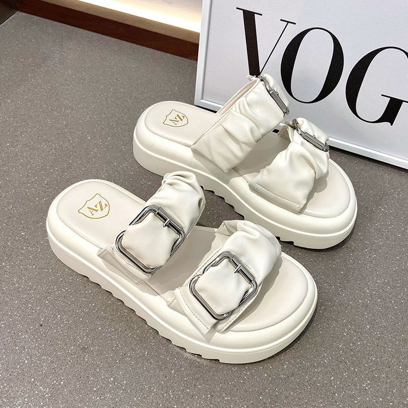 Dép lê nữ đế dày phong cách Xiaoxiang mẫu mới