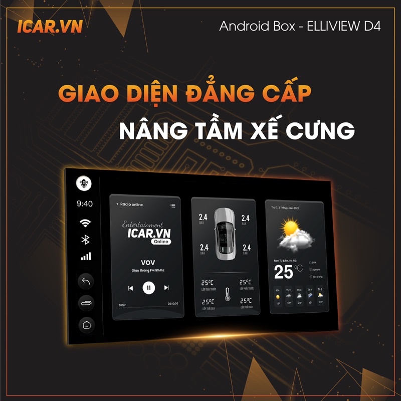 Android Box D4 Ram 4gb-64gb Bảo Hành 6 Năm Tặng VietMap S2