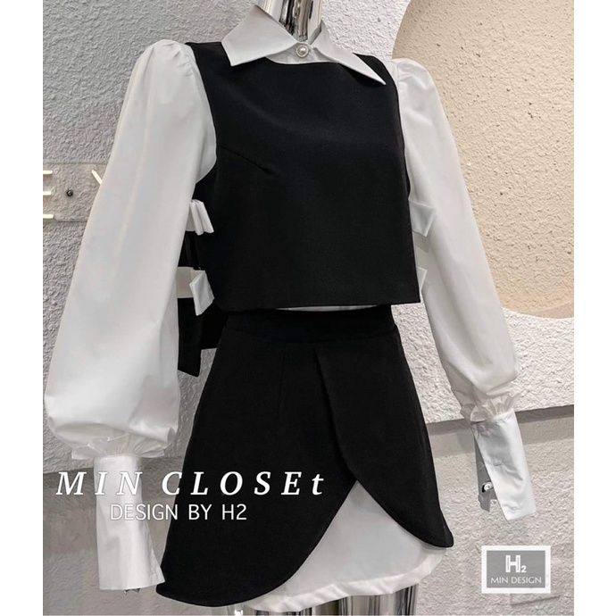 Set 3in1 áo sơ mi, áo gile kèm chân váy xẻ - 𝐕𝐘.𝐂𝐋𝐎𝐓𝐇𝐄𝐒 𝐂𝐇𝐔𝐘𝐄̂𝐍 𝐇𝐀̀𝐍𝐆 𝐐𝐔𝐀̉𝐍𝐆 𝐂𝐇𝐀̂𝐔 𝐂𝐇𝐈́𝐍𝐇 𝐇𝐈𝐄̣̂𝐔