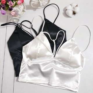 Áo bra lụa phi bóng 8 nấc cài sẵn mút mỏng