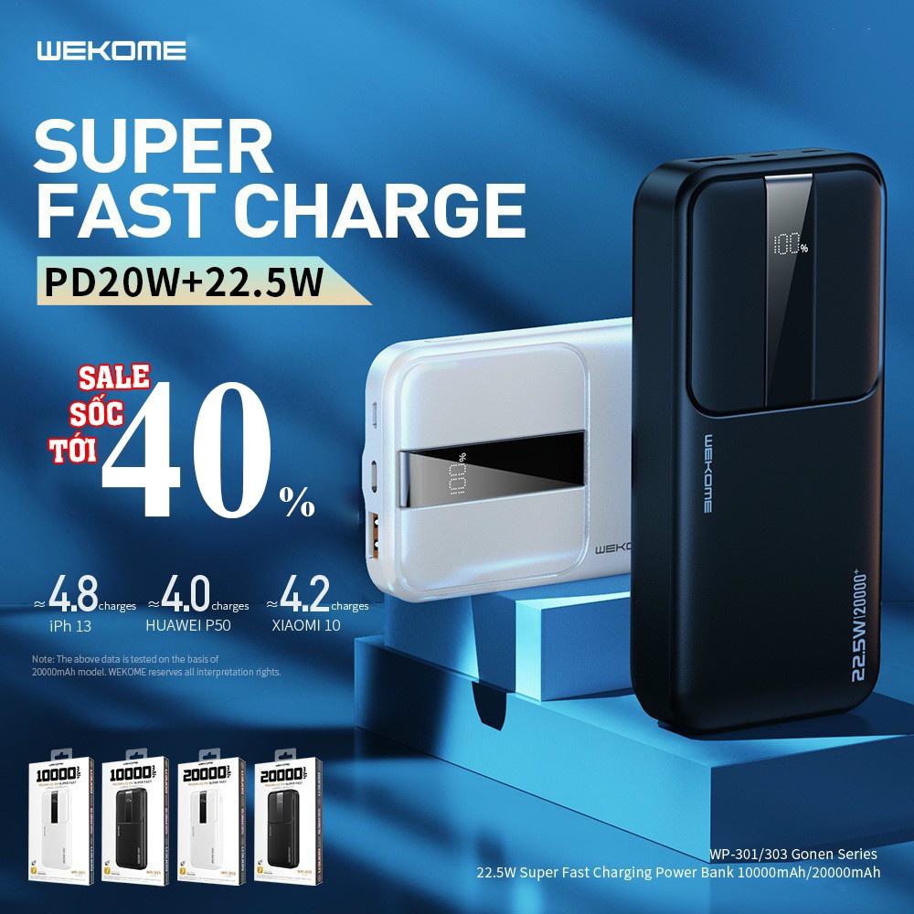 Sạc dự phòng cao cấp Wekome 301 - 303