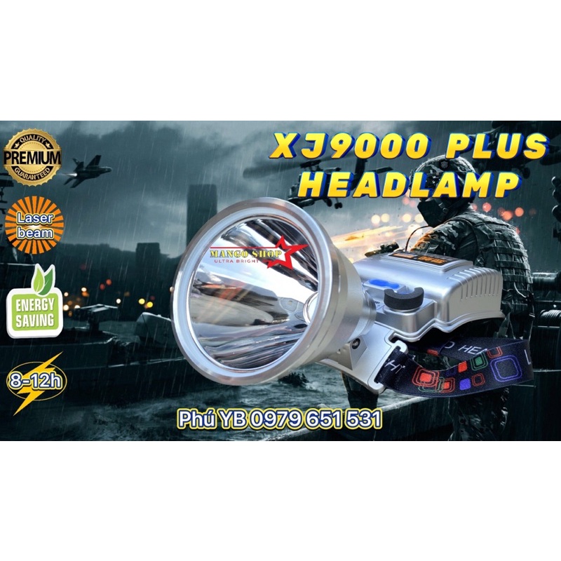 (ĐẲNG CẤP, CHIẾU XA NHƯ LASER) Đèn Đội Đầu XJ9000 Nâng Cấp Chiếu Xa Ngàn Mét