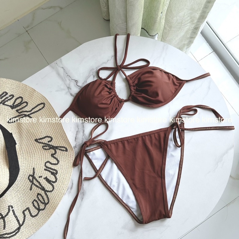 Bikini 2 mảnh màu nâu tây siêu sang chảnh
